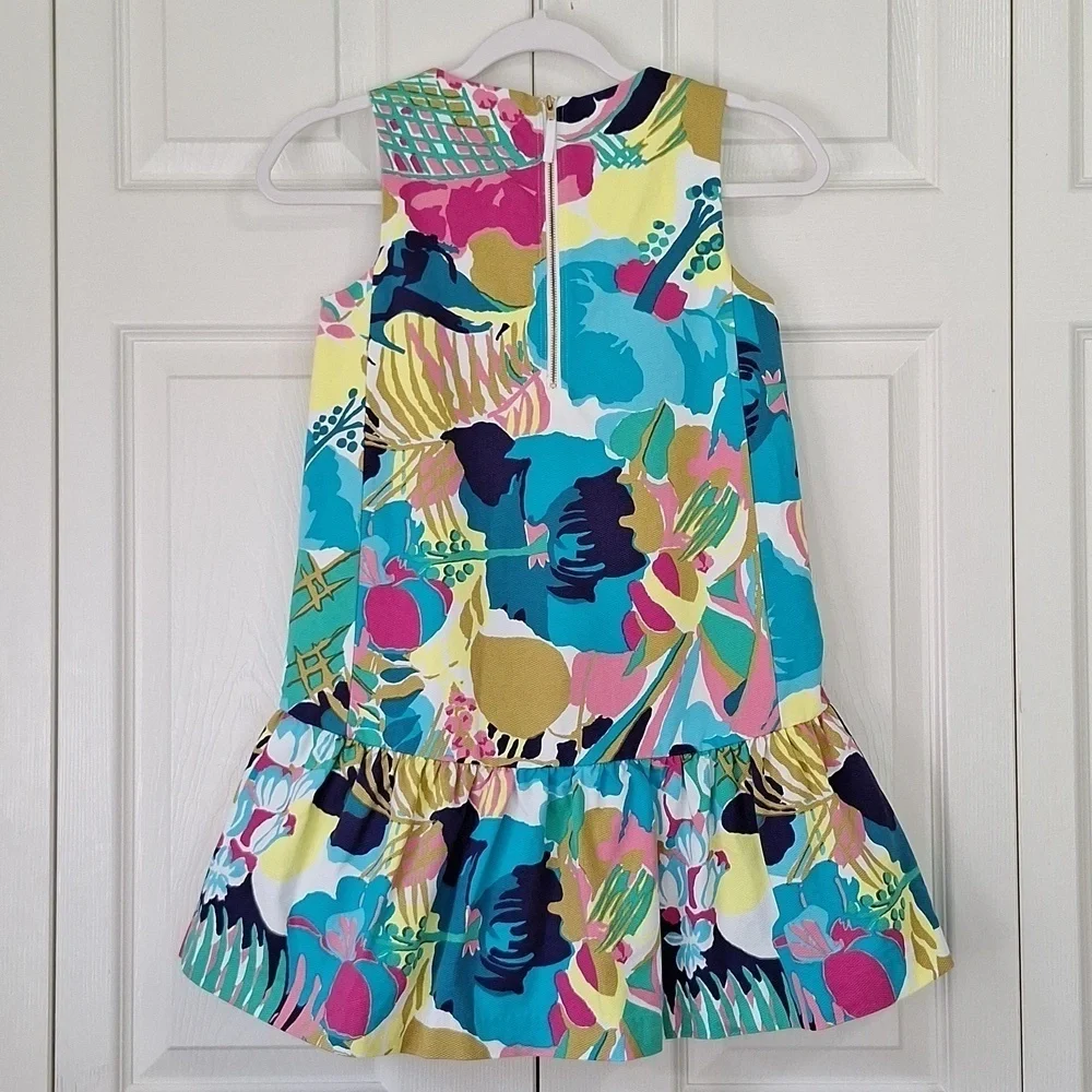 Crewcuts Drop Waist Ruffle Hem Dress in Seaside Floral